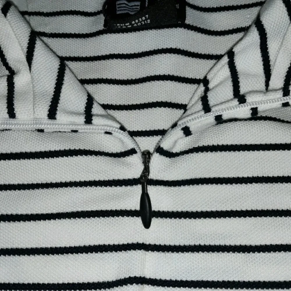 NWT Adidas Golf Climalite‎ Striped Zip Neck Shirt L